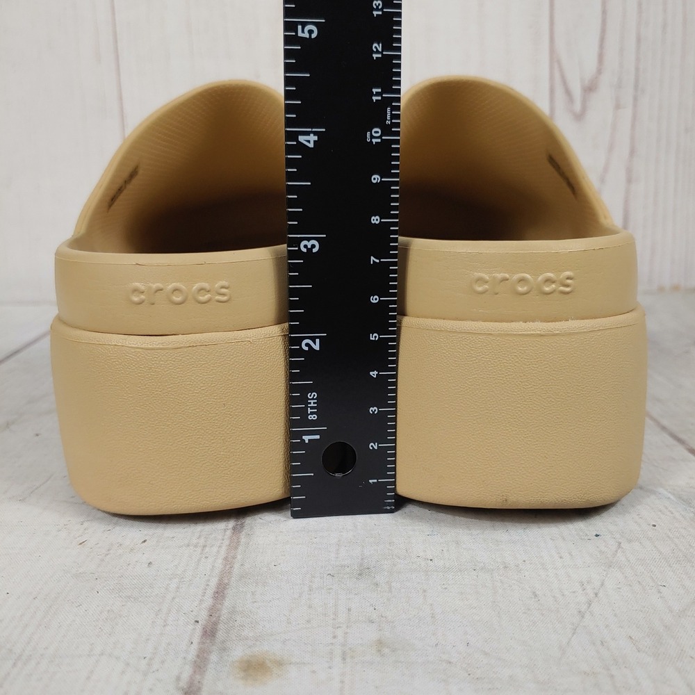 Crocs Dylan Platform Women Size W10 - Tan Brown Chunky Slip On Clogs 209669 - Picture 5 of 7